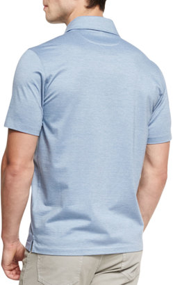 Ermenegildo Zegna Stretch-Cotton Polo Shirt, Light Blue