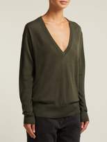 Thumbnail for your product : Raey V-neck Fine-knit Cashmere Sweater - Womens - Dark Khaki