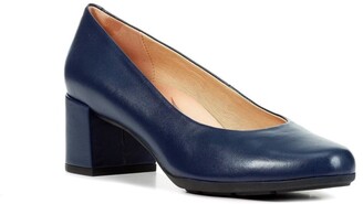 Geox Womens/Ladies Annya Leather Court Shoes (Navy) - ShopStyle Pumps