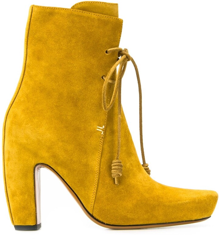 mustard colored ankle boots