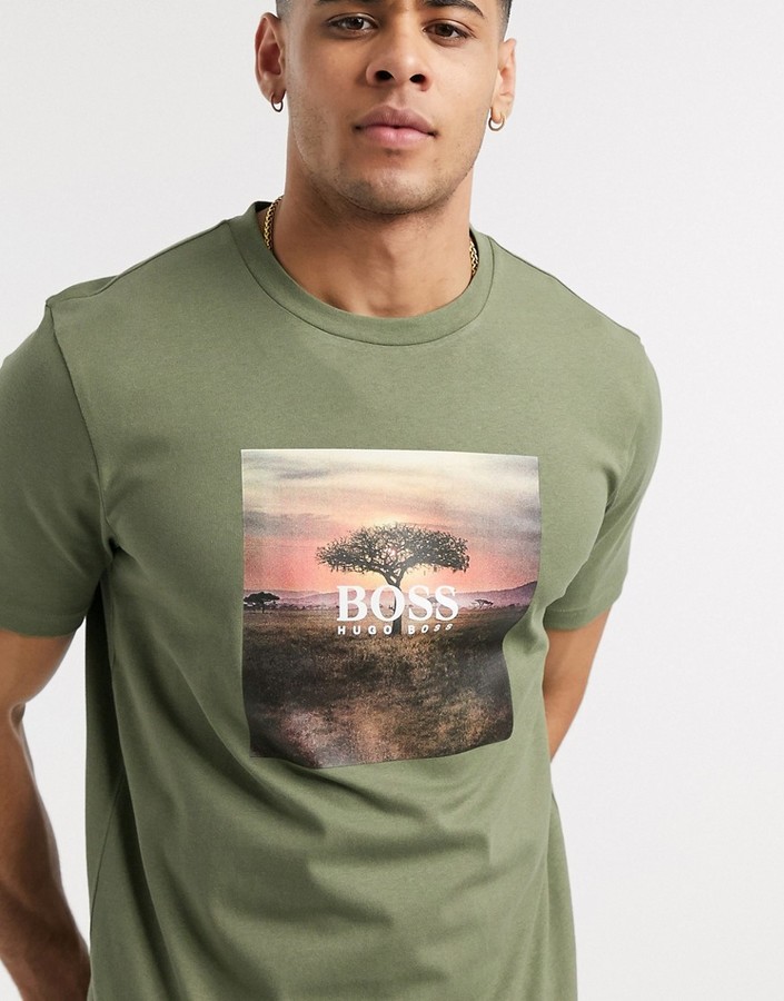 hugo boss khaki t shirt
