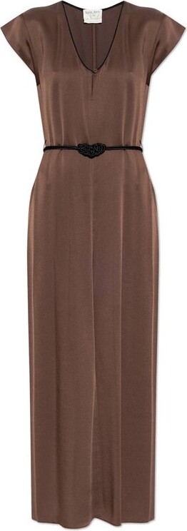 Forte Forte Belted Satin Maxi Dress