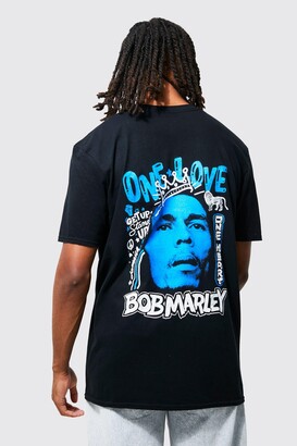boohoo Mens Black Oversized Bob Marley License T-shirt ShopStyle