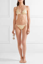 Thumbnail for your product : Eberjey Dakota Avalon Ruffled Printed Triangle Bikini - Gold