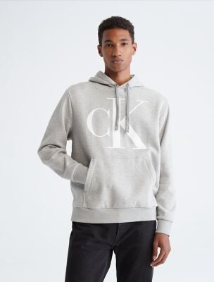 Calvin Klein Monogram Logo Fleece Hoodie - ShopStyle