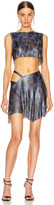 Thumbnail for your product : Fannie Schiavoni for FWRD Iza Mesh Skirt in Blue Leopard | FWRD
