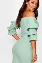 Thumbnail for your product : boohoo Off the Shoulder Sleeve Detail Midi Dress