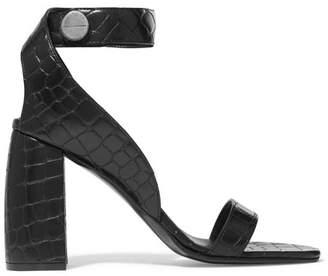 Stella McCartney Croc-effect Faux Leather Sandals - Black