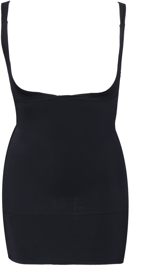 Yours Black Underbra Smoothing Slip Dress With Firm Control Women's Plus Size Curve