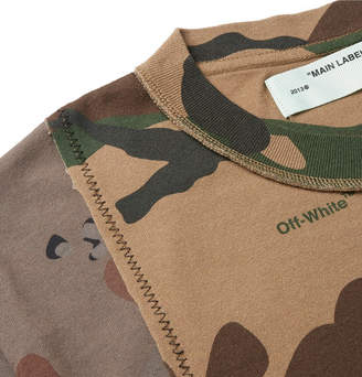 Off-White Deconstructed Camouflage-Print Cotton-Jersey T-Shirt