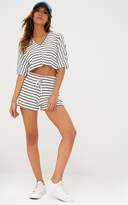 Thumbnail for your product : PrettyLittleThing Black Stripe V Neck Crop Top