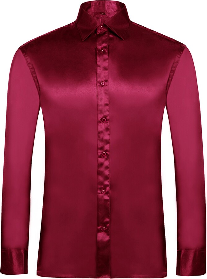 By Neki Mens Satin Silky Feel Smart Casual Double Cuff Wedding Party