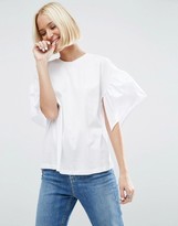 Thumbnail for your product : ASOS Taffeta Sleeve T-Shirt
