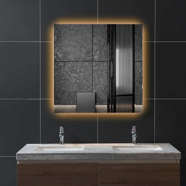 WINGBO Rectangular Illuminated Bathroom Wall Mounted Vanity Mirror