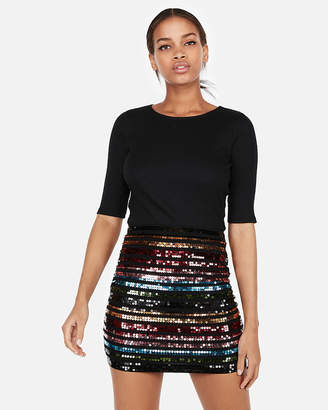 express sequin mini skirt
