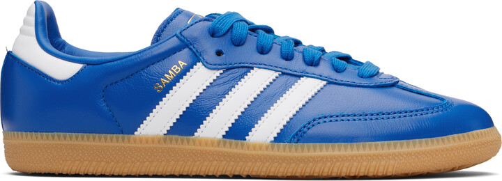 adidas Blue & White Samba OG Sneakers