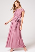 Thumbnail for your product : Little Mistress Phoebe Canyon Rose Lace Sleeve Maxi Dress