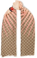 Thumbnail for your product : Gucci Fringed Printed Modal And Silk-blend Scarf