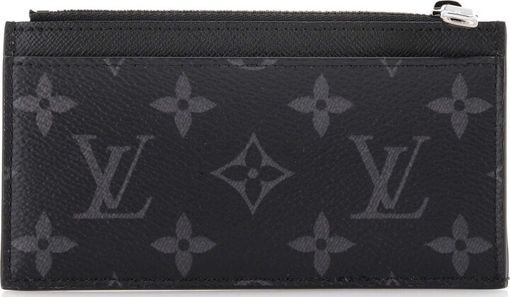 Louis Vuitton Monogram Eclipse Canvas Coin Card Holder Black
