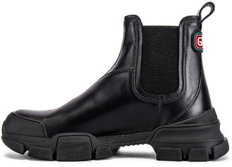 Gucci Leon Chelsea Boot in Black & Black | FWRD