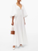 Thumbnail for your product : KHAITE Joanne Balloon-sleeve Cotton Maxi Dress - White