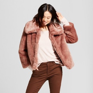 A New Day Women's Faux Fur Coat - A New Day Smoked Pink