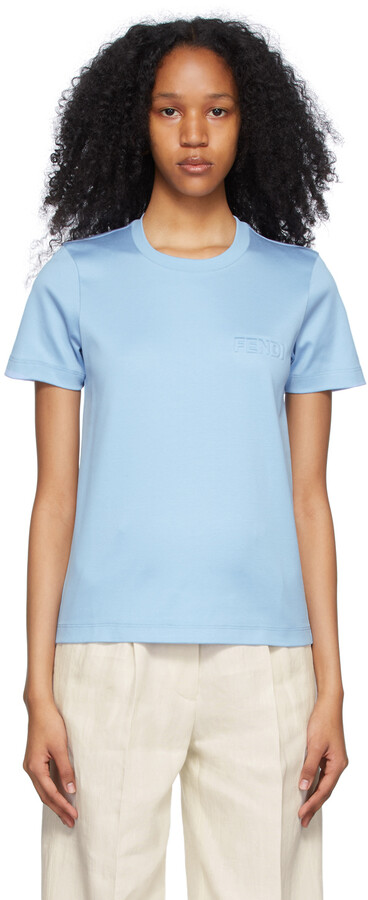 Fendi Blue Logo T-Shirt - ShopStyle