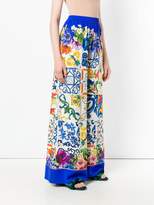 Thumbnail for your product : Dolce & Gabbana Majolica print palazzo trousers