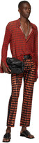 Thumbnail for your product : Maximilian Davis Red & Brown Mesh Harlequin Shirt
