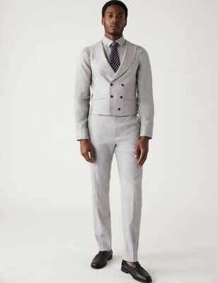 M&S Collection Italian Linen Miracle™ Waistcoat - ShopStyle Suits