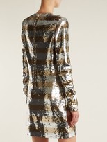 Thumbnail for your product : Balmain Boat-neck Mini Dress - Silver Gold