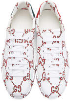 Thumbnail for your product : Gucci White Web Logo New Ace Sneakers