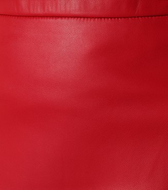 RED Valentino scalloped A-line leather skirt