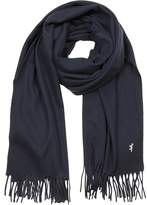 Thumbnail for your product : MAISON KITSUNÉ Navy Blue Fringed Wool Scarf