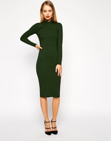 Thumbnail for your product : ASOS COLLECTION Midi Body-Conscious Dress with Twist Neck Detail