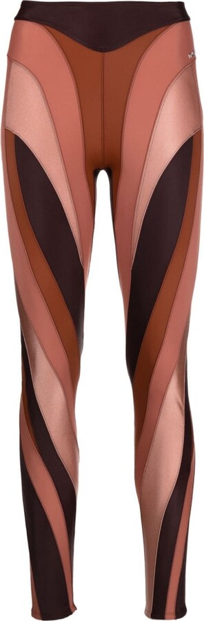 Thierry Mugler Spiral panelled jersey leggings - ShopStyle