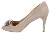 Thumbnail for your product : Prada Embellished Peep-Toe Pumps