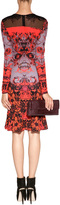Thumbnail for your product : Roberto Cavalli Jersey Printed Dress with Lace Inlay in Rosso
