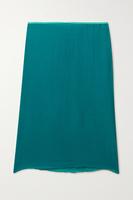 Dries Van Noten Silk-crepon Skirt - Blue