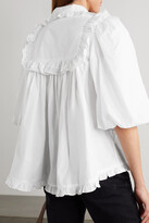 Thumbnail for your product : Joslin Addison Oversized Ruffled Organic Cotton-poplin Blouse - White