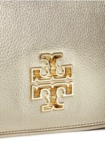 Thumbnail for your product : Tory Burch 'Britten' cutout logo pebbled leather chain clutch