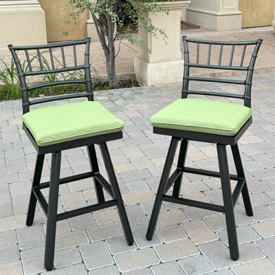 Lark Manor Aluminum 26 Inch Swivel Bar Stool with Cushion(set of 2)