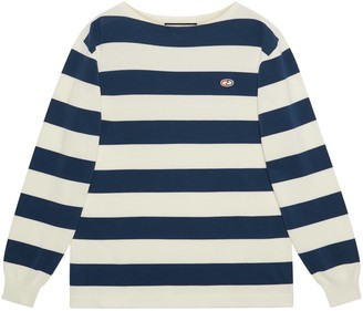 blue and white striped jumper mens
