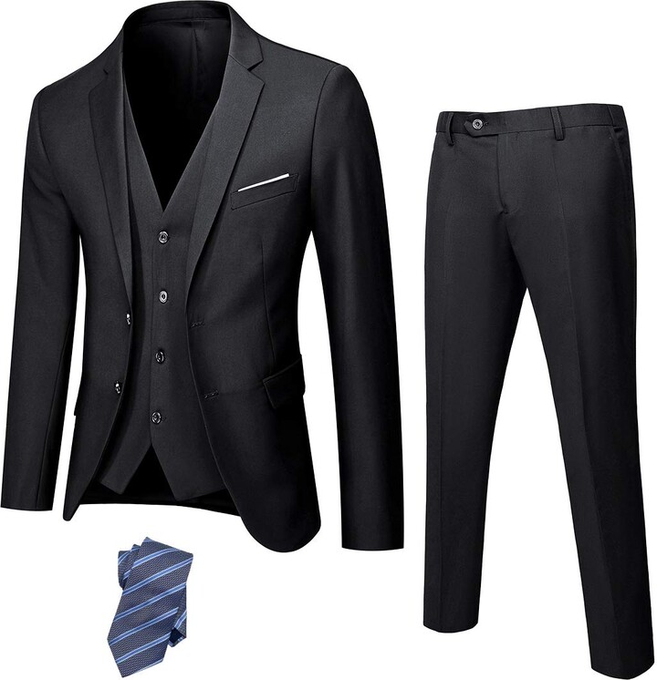 YND Men's Slim Fit 2 Button 3 Piece Suit Set - ShopStyle