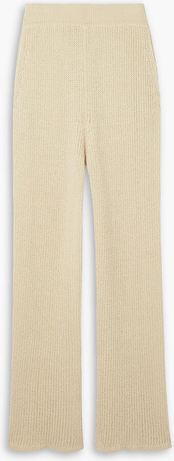 LE 17 SEPTEMBRE Ribbed linen-blend straight-leg pants