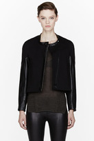 Thumbnail for your product : Helmut Lang Black leather sleeved Taper Jacket