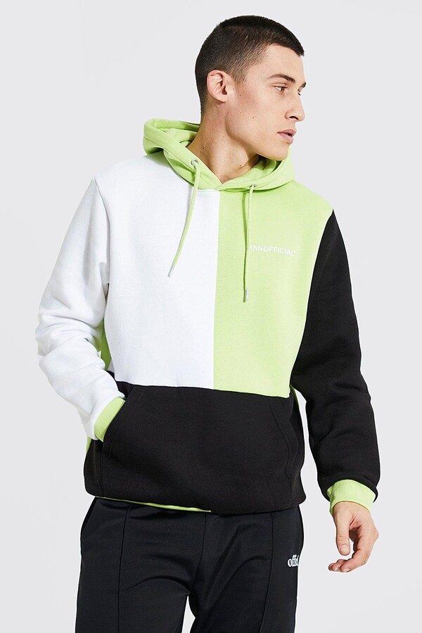 boohoo Man Official Multi Colour Block Hoodie - ShopStyle