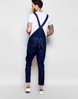 Thumbnail for your product : ASOS Denim Overalls In Bow Leg Style