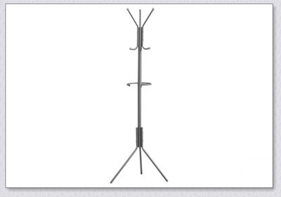 Contemporary Grey Metal Coat Rack with 6 Hooks, Hall Tree, Free Standing, Perfect for Entryway and Bedroom Organization