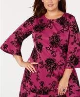 Thumbnail for your product : NY Collection Plus Size Bell Sleeve Fit & Flare Dress